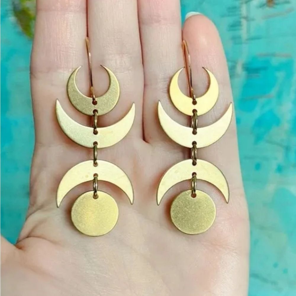 Nwot Moon Cycles Drop Earrings